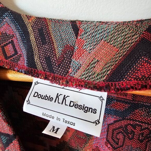 EUC VINTAGE DOUBLE KK DESIGNS SOUTHWESTERN KILIM PAIR TOP & SKIRT SIZE M - Picture 14 of 16